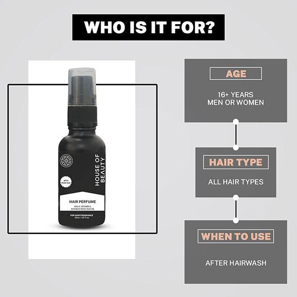 House of Beauty Hair Perfume with Oud For Hair Strengthening, Thickening & Growth 30ml - Hair Sprays & Mists