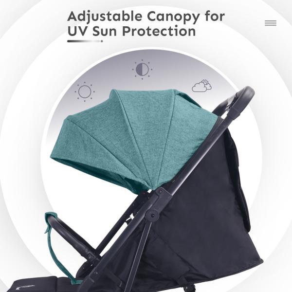 R for Rabbit Pocket Air Stroller Stroller - Green Black 1's - Baby Safety