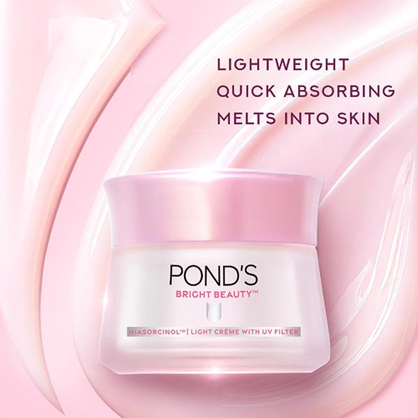 Pond's Bright Beauty Light Cream with UV Filter, Niasorcinol, Fades Dark Spots, Brightens Skin 50gm - Face Creams