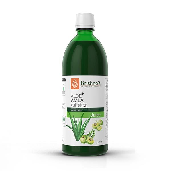 Krishna's Herbal & Ayurveda Aloe+Amla Juice 500 ml - Ayurvedic Juices