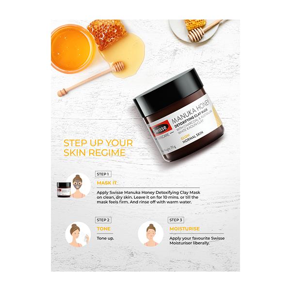 Swisse Skincare Manuka Honey Detoxifying Clay Mask 70 gm - Masks & Peels