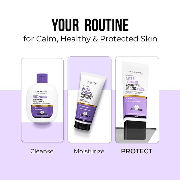 Dr. Sheth's Oat & Ceramide Sensitive Skin Sunscreen SPF 50+ PA++++ Oil-Free Sunscreen 50 gm - Body Sunscreen