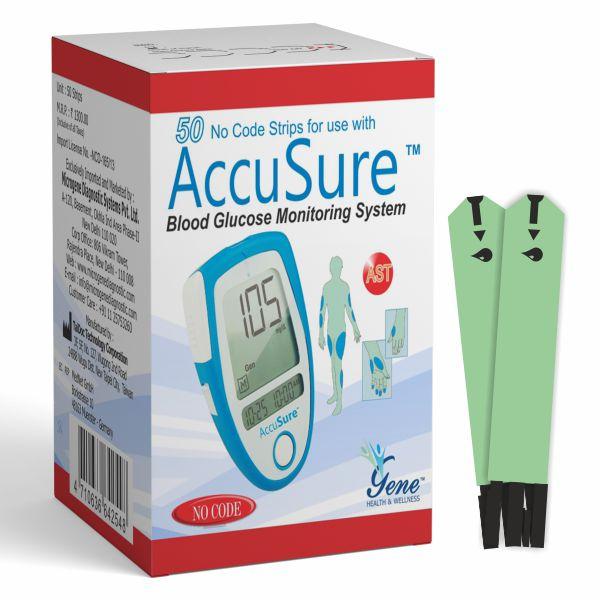 Netmeds | AccuSure Fora Blood Glucose Test Strips 50's