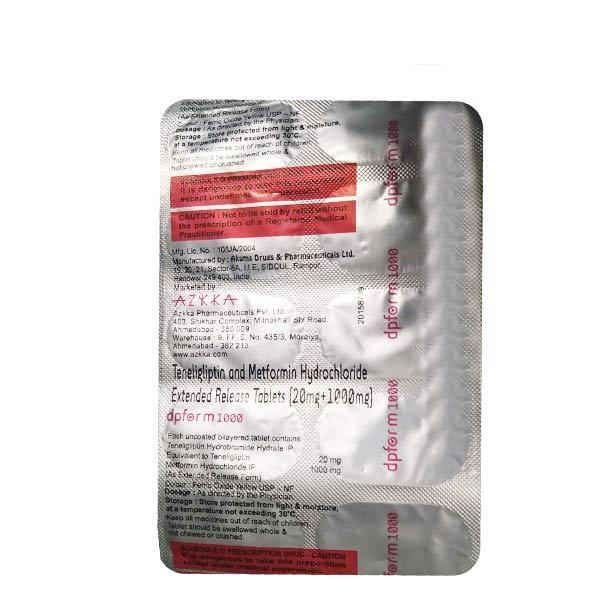 DPFOR M 1000mg Tablet 10's - Diabetes-Ant