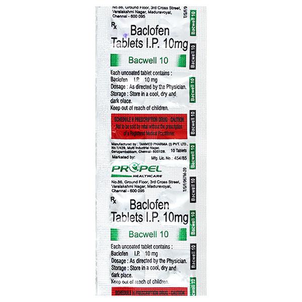 BACWELL 10 Tablet 10's - Muscle Cramps/Spasticity-Mus