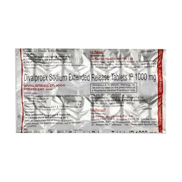 Divalgress ER 1000mg Tablet 10'S - Epilepsy/Convulsion-Ant
