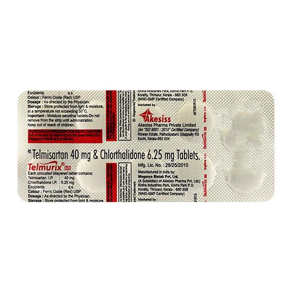 Telmurix 40/6.25mg Tablet 10'S - Hypertension-Ang