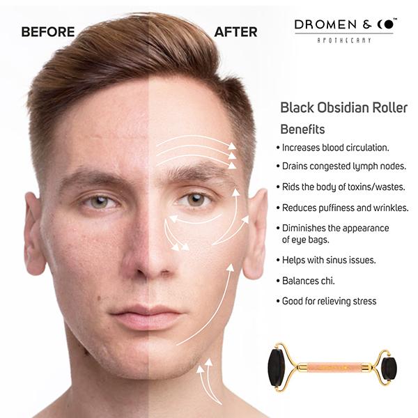Dromen & Co Black Obsidian Facial Roller for Men 150 gm - Derma Rollers