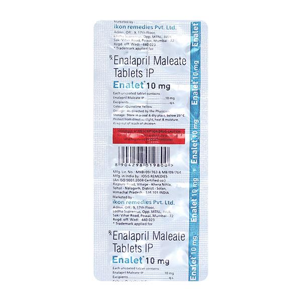 ENALET 10mg Tablet 10's - Hypertension-ACE
