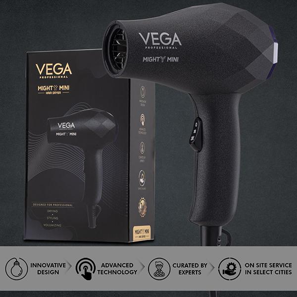 VEGA Professional Mighty Mini Hair Dryer for Men & Women with 2 Heat/Speed Settings (VPVHD-05) 1's - Hair Dryers