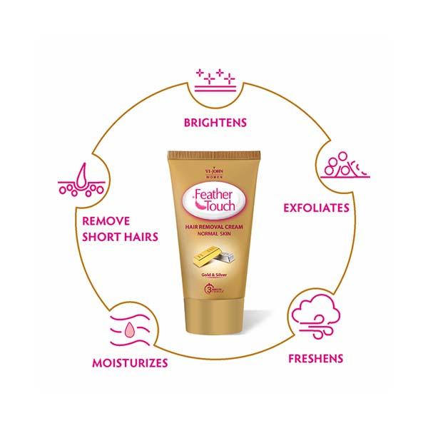 Vi-John Feather Touch Gold and Silver Hair Removal Cream for Normal Skin 40 gm - Hair Removal Cream