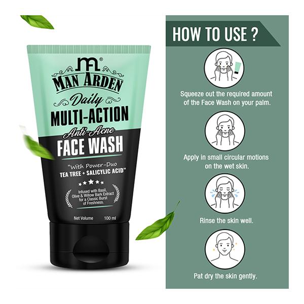 Man Arden Daily Multi-Action Anti-Acne Face Wash 100 ml - Face Washes