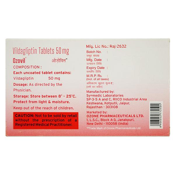 OZOVIL 50 Tablet 15's - Diabetes-Ant