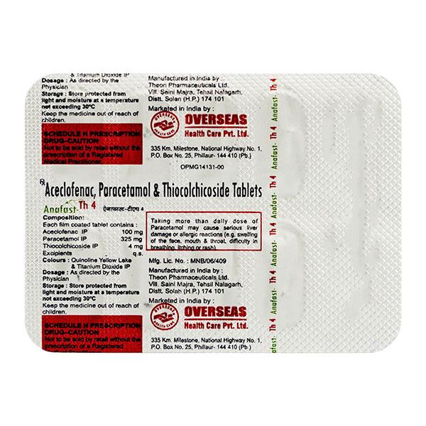 ANAFAST TH Tablet 10's - Pain relief-Nsa