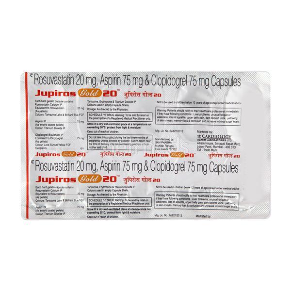 Jupiros Gold 20mg Capsule 10'S - High Cholesterol-Dys