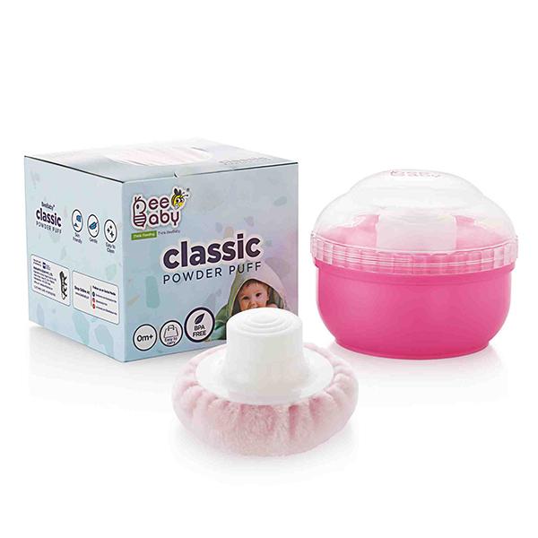 Beebaby Classic Powder Puff with Container for Baby (Pink) 1's - Baby Powder