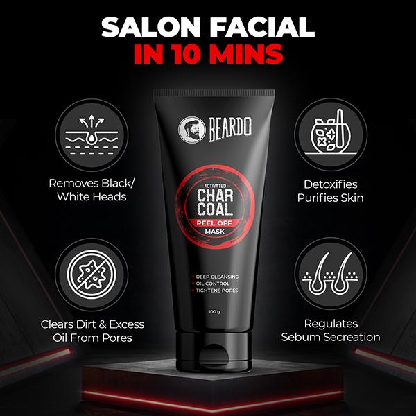 Beardo Peel off Face Mask -Activated Charcoal 100 ml - Masks & Peels