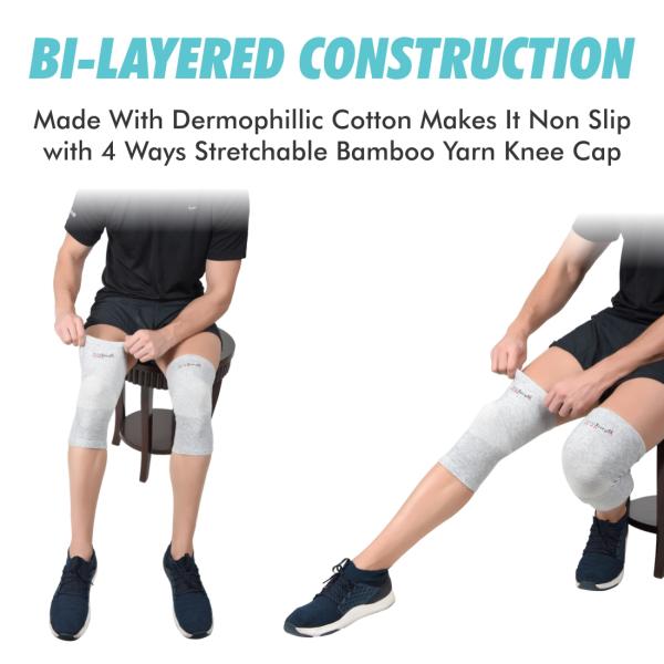 AccuSure Orthopedic Pain Relief Bamboo Yarn Knee Cap - Gray (xL) 1's - Knee/Leg Supports