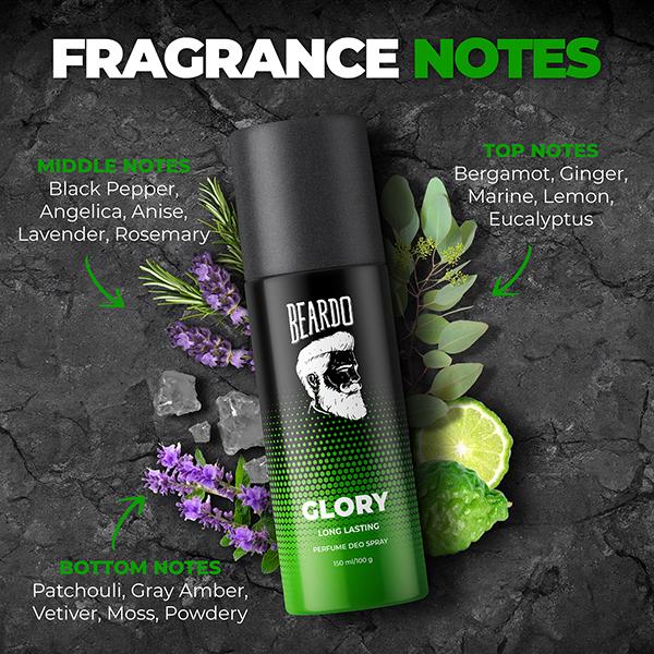 Beardo Glory Deo Body Spray Stong and Long Lasting Perfume Deodorant Fresh Fragrance For Men 150 ml - Men Deodorants/Roll-Ons