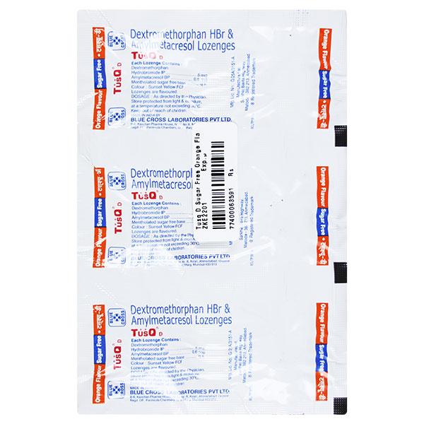 Tusq D Sugar Free Orange Flavour Cough Lozenge 6'S - Cough And Cold-Cou