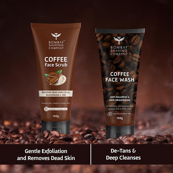 Bombay Shaving Company Deep Cleansing Set & De-Tan Removal Coffee Face Wash & Face Scrub 2's - Scrubs & Exfoliants
