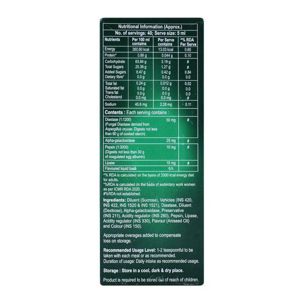 Overzyme Saunf Flavour Syrup 200ml - Digestion-Dig