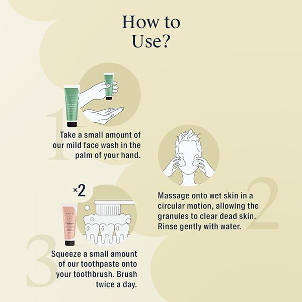 Arata Natural Face Wash and Toothpaste Combo 50ml each 1's - Face Washes