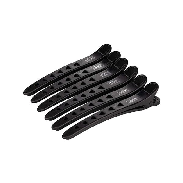 Netmeds | Vega Professional Carbon Section Clips for Sectioning, Styling, Coloring and Makeup - (VPHSC-01) 6's