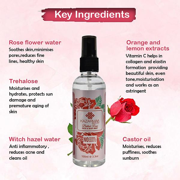Kazarmaa British Rose Face & Body Mist 150 ml - Face Mists