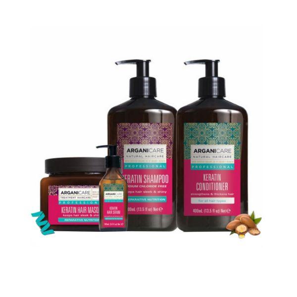 Arganicare Natural Color Care Luxury Treatment Set Shampoo Conditioner Serum and Masque 1400ml 4's
