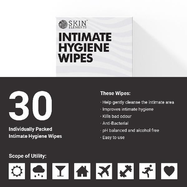 Skin Elements Intimate Hygiene Wipes Infused with Tea Tree Oil & Neem Extracts 30's - Intimate Hygiene