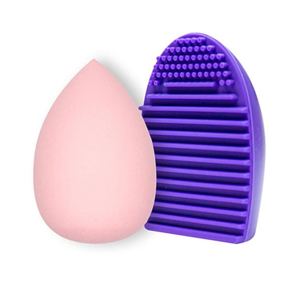 Netmeds | Beautiliss Professional Beauty Blender Makeup Puff Sponge and Silicon Makeup Brush Cleaner set 2's