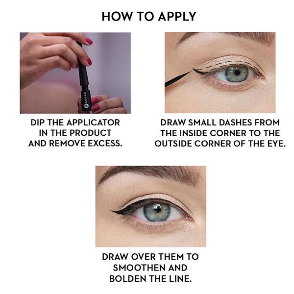SUGAR Cosmetics Gloss Boss 24HR Eyeliner - 01 Back In Black (Black) 2.5 gm - Eyeliners