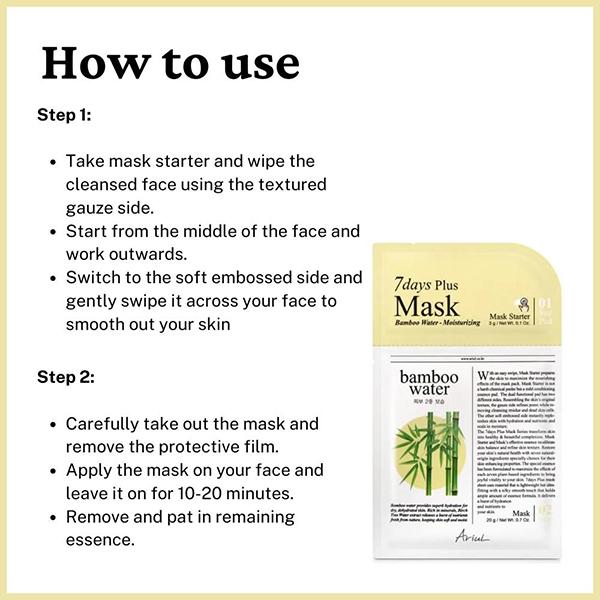 Ariul Ariul Seven Days Plus Mask Bamboo Water 20 ml - Sheet Masks