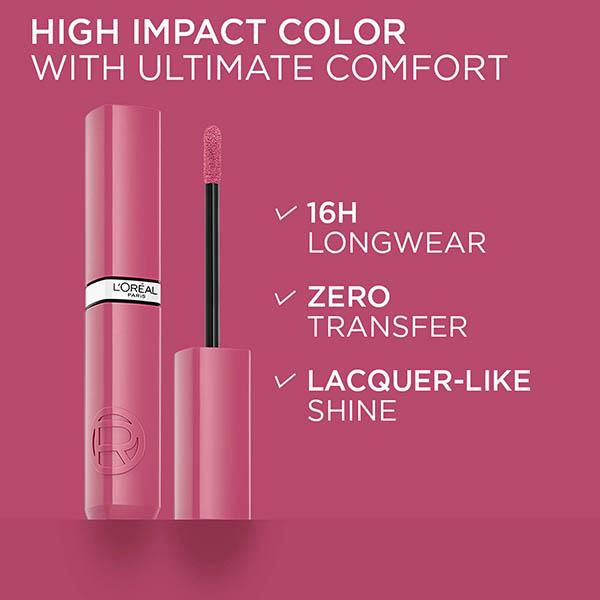 Loreal Paris Infallible Laque Resistance Lacquer-Like Shine, 16H Longwear, 220 Paris Sunset 4 ml - Liquid Lipsticks
