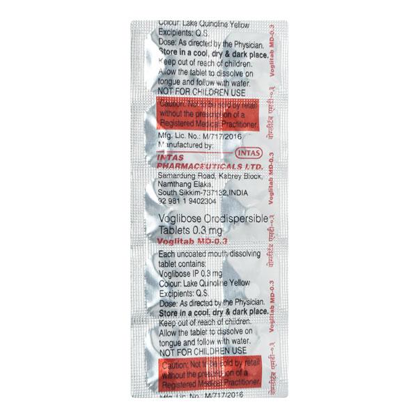 Voglitab MD 0.3mg Tablet 10'S - Diabetes-Ant