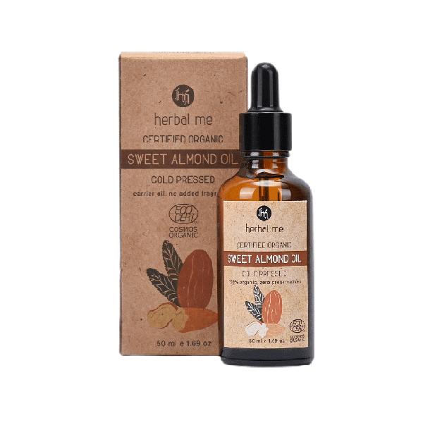 HM Herbal Me 100% Organic Sweet Almond Oil 50ml - Essential Oils