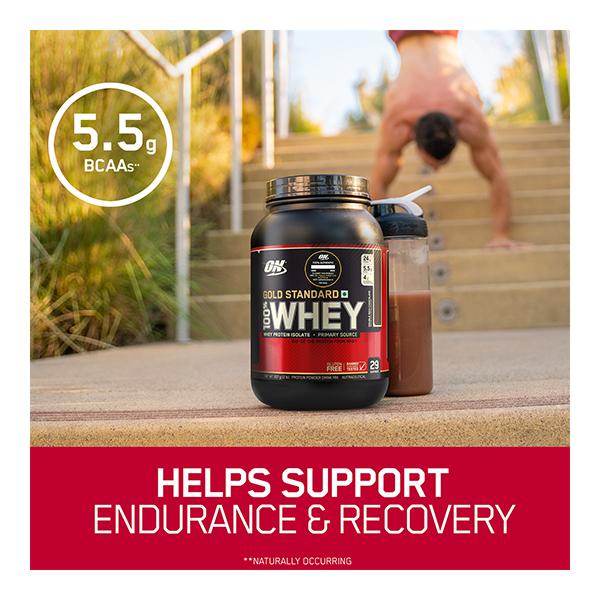 Optimum Nutrition (ON) 100% Whey Gold Standard Powder - Vanilla Ice Cream 2 lb - Whey Proteins