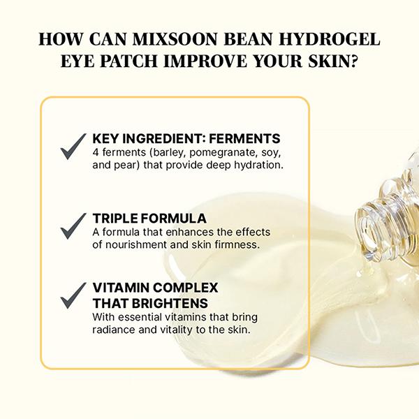 Mixsoon Bean Hydrogel Eye Patch Soothing & Firming Korean Eye Care Treatment 60's - Eye Masks