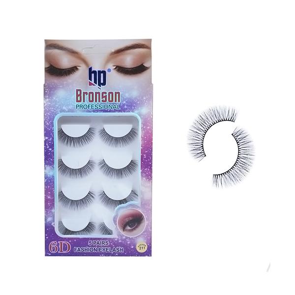 Netmeds | Bronson Professional False Eyelashes Set of 5 Pair 6D Long and Natural 211 Fake False Lashes 1's