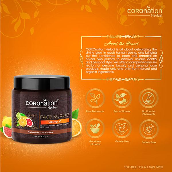 COROnation Herbal Vitamin C Face Scrub 100 gm - Scrubs & Exfoliants