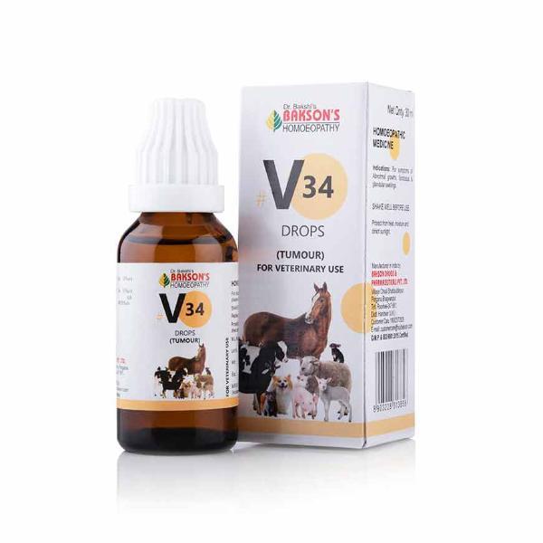 Netmeds | Dr. Bakshi's Bakson's Homoeopathy V34 Tumour Drops (Veterinary) 30 ml