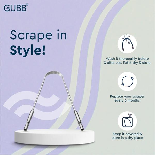 Gubb Metal Tongue Cleaner High Grade Stainless Steel 1's - Floss & Tongue Cleaners