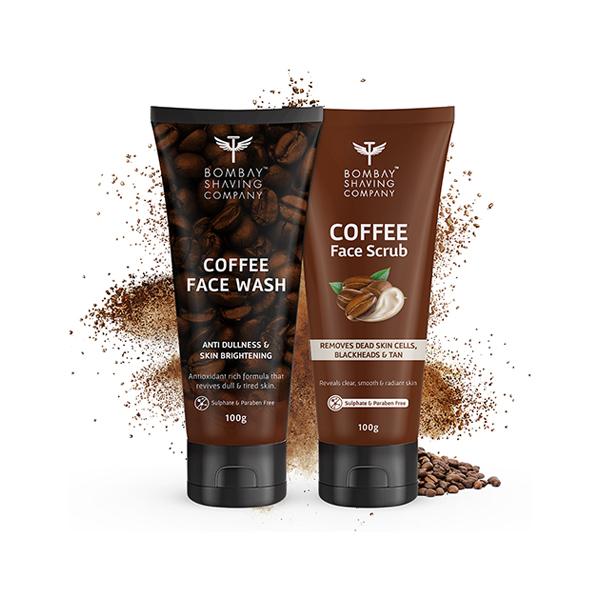 Netmeds | Bombay Shaving Company Deep Cleansing Set & De-Tan Removal Coffee Face Wash & Face Scrub 2's