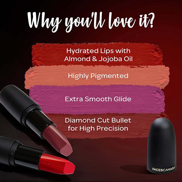 Faces Canada Weightless Matte Lipstick - Hot Plum 24 (Plum), 4.5gm - Lipsticks