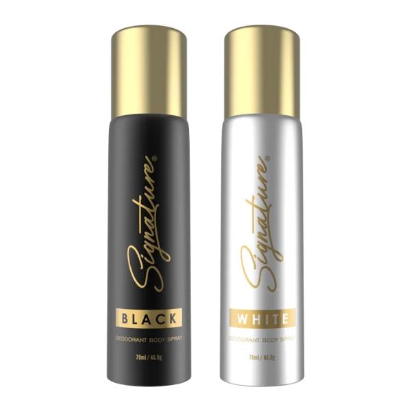 Netmeds | Signature White & Black Deodorant Body Spray (70 ml + 70 ml) 1's