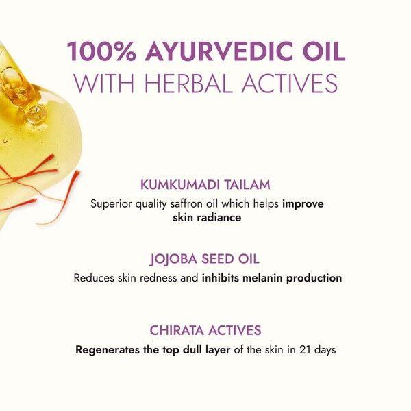 Kapiva Skin Rituals Kumkumadi Glow Face Oil - Green Tea & Jojoba Seed Oil 30 ml - Face Oils