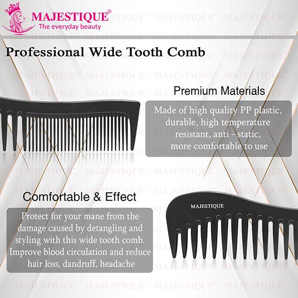 Majestique Compact Styling Comb Detangler Comb, For Curly Hair, Long Hair, Wet Hair Comb For Detangling Comb 1's - Multi-Stylers