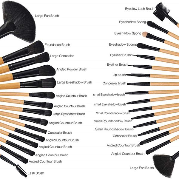 Bronson Professional Makeup Brush With Faux Leather  32's - Face Brush