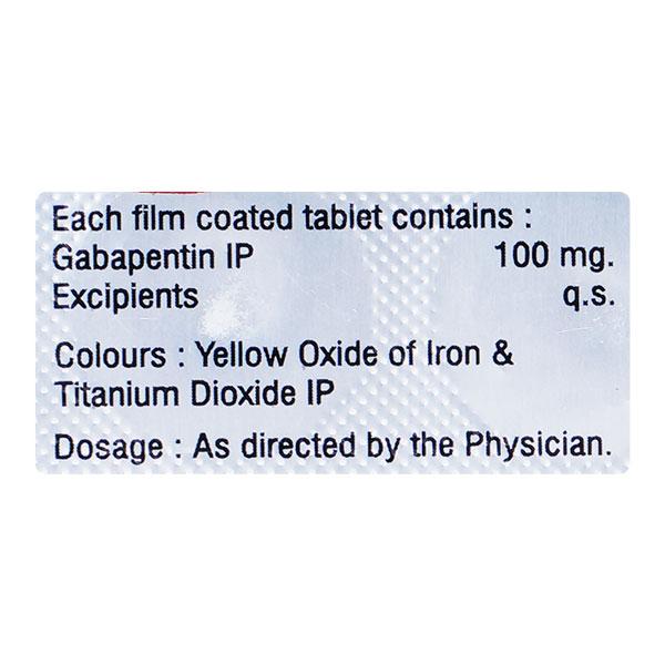 Gabagesic 100mg Tablet 10'S - Neuropathic Pain-Dru
